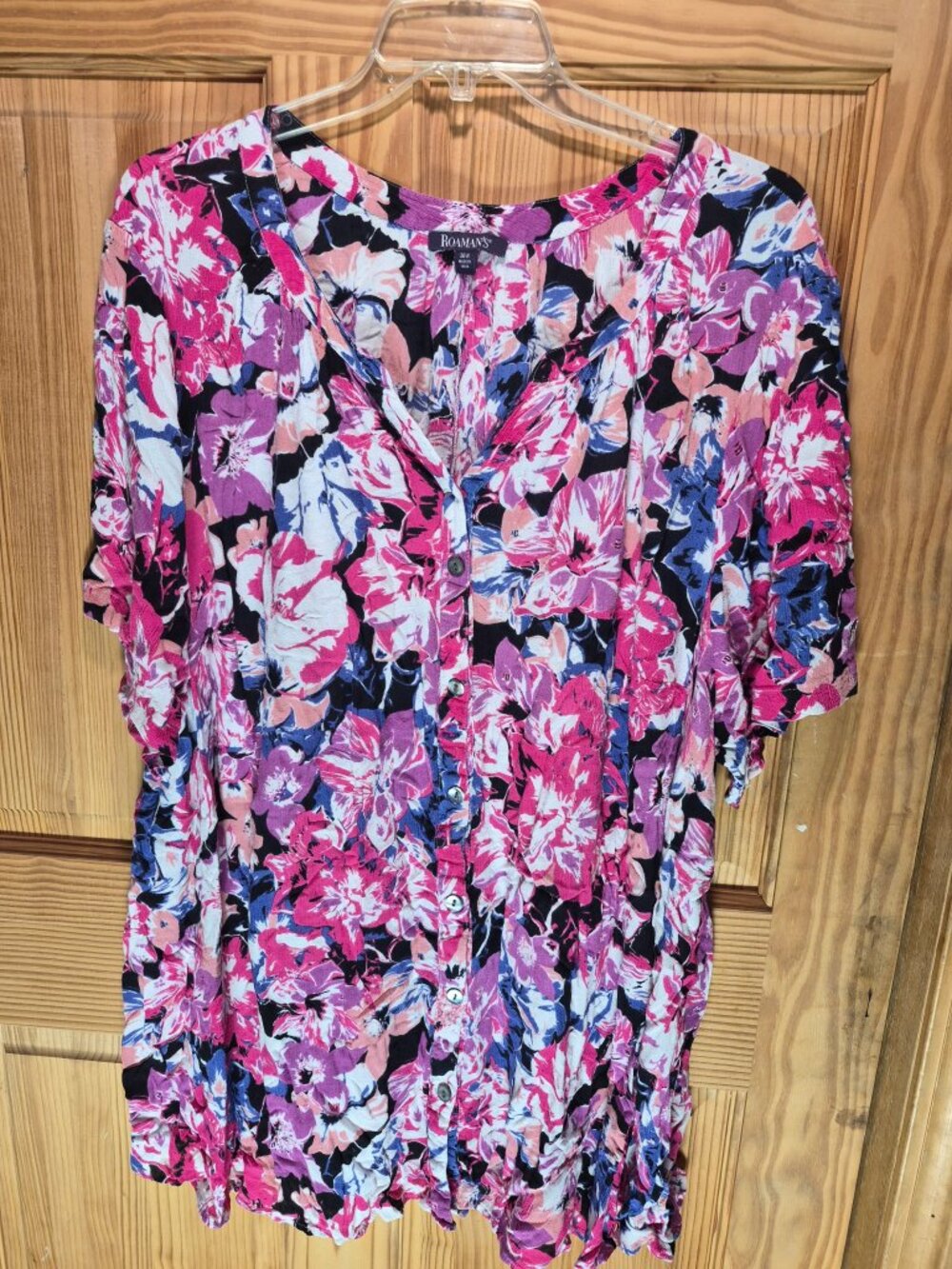 Roaman's Angelina Short Sleeve Tunic Size 36W
